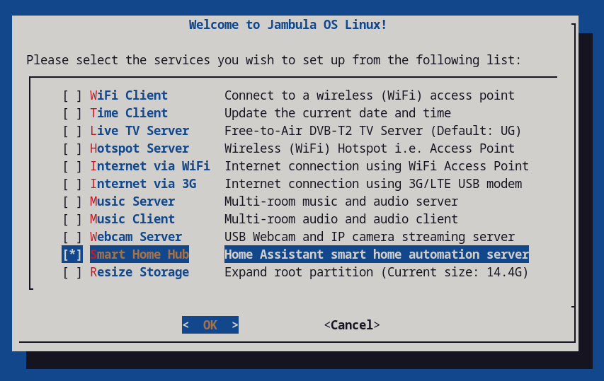 Jambula OS Setup alt text